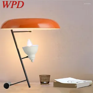 Lampes de table WPD Lampe de style italien Moderne LED Orange Simple Lampe de bureau décorative pour côté lit
