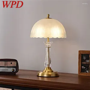Lampes de table wpd lampe en laiton moderne LED créatif de luxe de luxe Crystal Copper Desk Light for Home salon chambre décor de chambre à coucher
