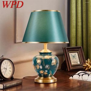 Tafellampen WPD Moderne groene keramieklamp LED Creatief dimmende bureau lichtmode decor voor huis woonkamer slaapkamer