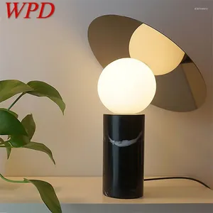 Lampes de table WPD Office moderne Light Creative Design Simple Bureau de bureau en marbre LED LED DÉCORATIVE POUR LA CHAMBRE DE SALON HEU
