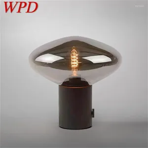 Lampes de table wpd nordique lampe contemporaine simple simple de bureau noir LED LED décoration de chevet de lit de chevet