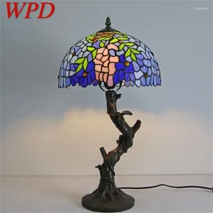 Tafellampen wpd tiffany lamp modern creatief decoratief patroon figuur led licht voor thuis slaapkamer