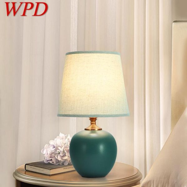 Lampes de table WPD Touch Dimmer Lampe Contemporaine Lampe de bureau en céramique décorative pour la chambre à coucher à la maison