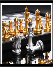 TABEL VEILIGHEID SPORTSCHEKSPELLEN Buitenshuis Drop Delivery 2021 Medieval International Set With Chessboard 32 Gold Sier Games Pieces 4342590