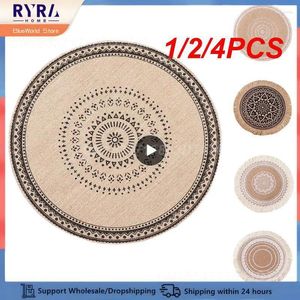 Tableau de table 1/2/4pcs Round Broidery / Lace Pleatmat Style Nordic Not Slip Isolation Meubles Decoration Mat Café de café