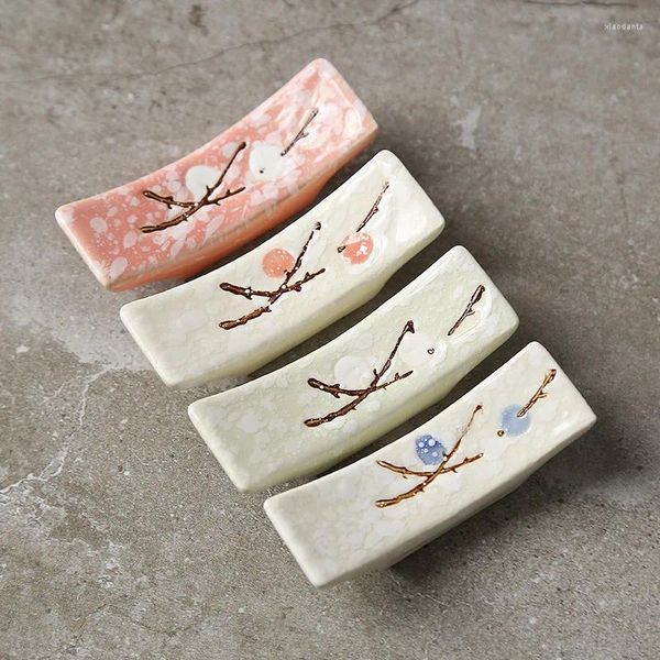 Tapis de table 100pcs Style japonais en céramique flocon de neige conception porte-baguettes maison cuisine baguettes reste support soins Gadget outils