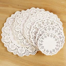 Tafelmatten 100 stks wit ronde kanten placemat papieren cakemat doilies bruiloft cadeauverpakking voor verjaardag kerstdiy decor