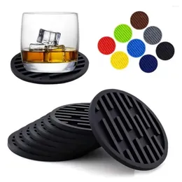 Tapis de Table 10cm sous-verres en Silicone rond résistant à la chaleur porte-boisson en verre tapis de décoration en caoutchouc tasse à thé boisson tasse à café