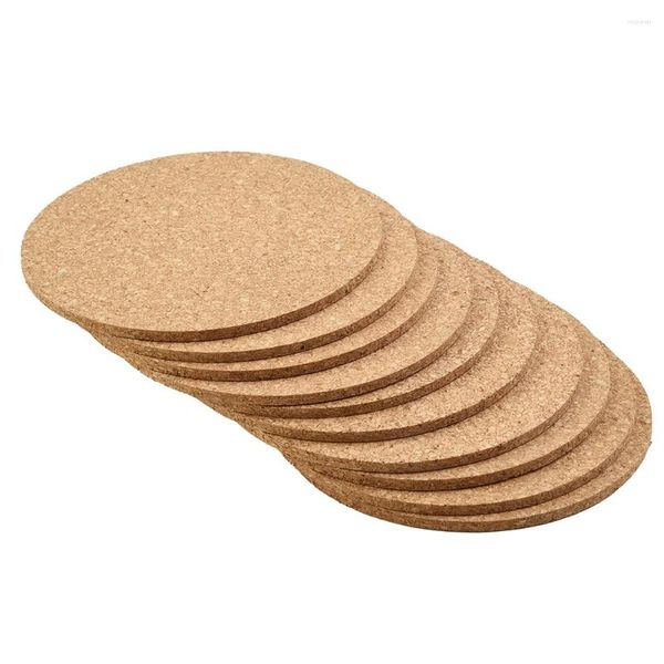 Alfombrillas de mesa 10 piezas de corcho naturales posavasos cuadros de vino Beber té de té de té Hoja para almohadillas para la cocina en casa