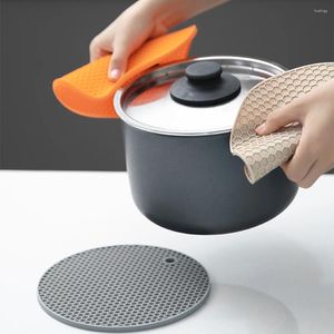 Tafelmatten 18 cm hittebestendige siliconenmat niet-slip pot houder placemat ronde isolatie dikker cuasters keuken accessoires