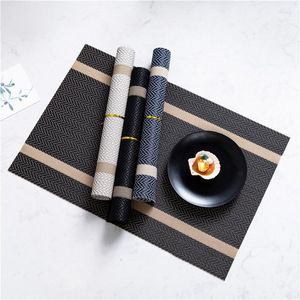 Tapis de table 1pc Set de table Décor Pad Lavable PVC Tapis Résistant aux Taches À Manger Disque Bol Antidérapant