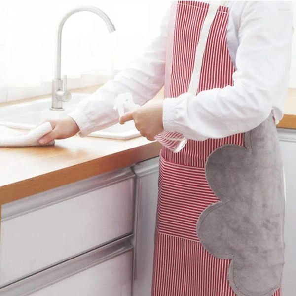 Alfombrillas de mesa 1 PPC del delantal de mano limpia a mano femenina Cocina de aceite impermeable de bolsillo de bizconeo Cocina para adultos