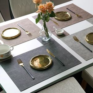 Tapis de Table en cuir PU, 1 pièce, napperon carré en tissu, tapis de bol domestique, décor de salle à manger, imperméable, isolant thermique