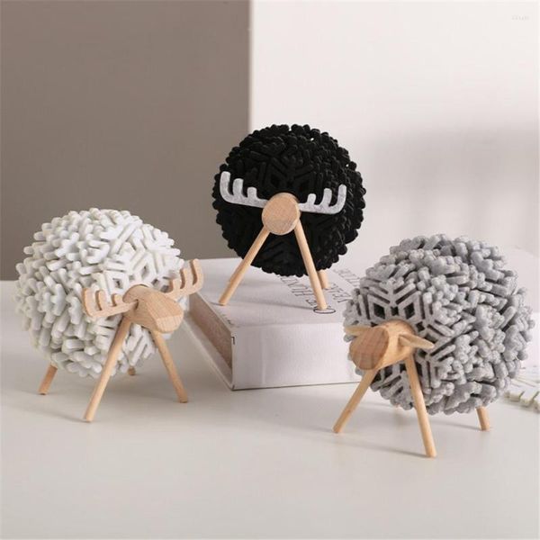 Tapis de table 2023 mouton forme anti-dérapant tasse coussinets sous-verres isolé flocon de neige rond feutre créatif maison bureau décor Art artisanat