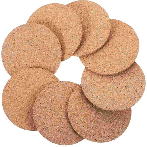 Table Mats 20pcs Cork Cup Pad Coasters Drink Réutilisable Rond Pour Les Boissons