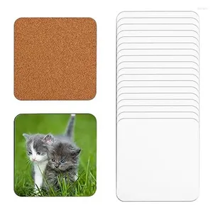 TABLEAU MATS 20 pièces sublimation Coasters Blank MDF Cork Backed Heat Transfert pour la peinture de bricolage Art Artisanat