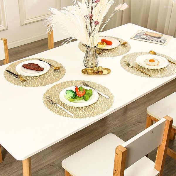 Tapetes de mesa 2 uds posavasos redondo Coral rama almohadilla mantel hueco comida occidental Mat aislamiento decoración del hogar diámetro 38cm