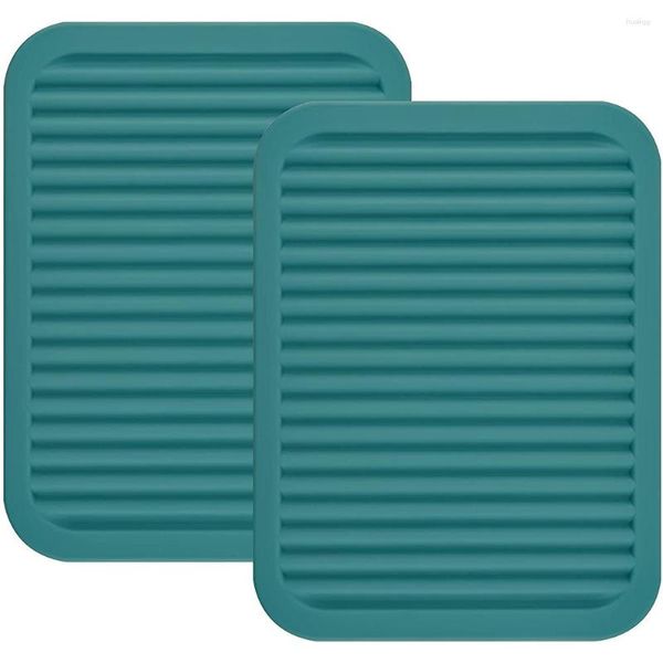 Tapis de Table 2 pièces dessous de plat en Silicone pour casseroles et poêles 23x30cm tapis de dessous de plat polyvalent polyvalent résistant à la chaleur