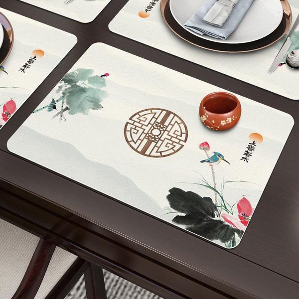 Tapis de table 30 40cm tapis en cuir PU élégant imperméable résistant à l'huile résistant au fer et lavable Ins ménage Pvc