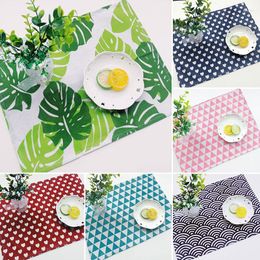 Tapis de Table 30x40cm, napperon Simple pour manger, serviettes de Style japonais, napperons géométriques, outil de cuisine