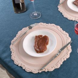 Tapis de table 34 cm napperon en silicone vaisselle de fleur ronde pour le petit déjeuner résistant à l'huile isolation thermique napperon ustensiles de cuisine