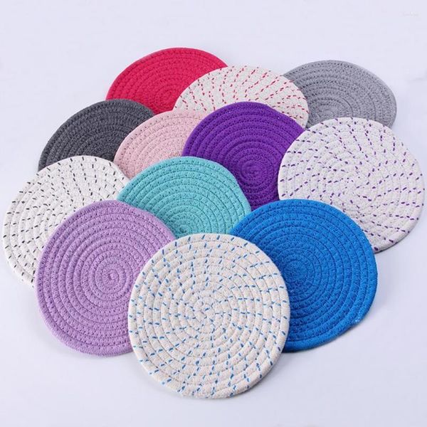 Tapis de table 3 pièces tampons pour cuisine Pot coton tissé isolation napperons rembourrage décor accessoires