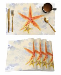 Tafelmatten 4/6 PCS RETRO AWERCOLOR Barfish Placemat Keuken Home Decoratie Dining Coffee Mat