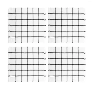 TABLEAU MATS 4-PACK NOBEALB PLaid Cotton Kitchen Rag Gift Face Face Serviette Décoration carrée pour la maison