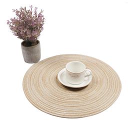 TABATS TACTS 4 pièces Mat de repas tissé rond Beige Table Vole du tasse de tasse pour décoration de ponts