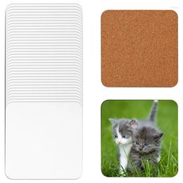 Tapis de table 40 pièces sous-verres carrés de sublimation carton blanc 4x4 pouces panneau dur MDF en bois