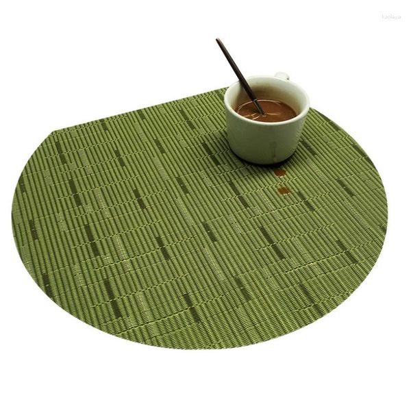 4 unids/set de manteles de mesa, servilletas antideslizantes de semicírculo Simple nórdico, resistentes al calor, almohadillas de disco de PVC para comedor, posavasos para cuencos