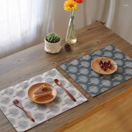 Placemats 4 stuks Upscale Boom Print Jute Linnen Placemat Warmte-isolatie Mat Eetkamer Koffiekopje Thee Doek Dubbele dikke