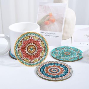 Tafelmatten 6 van PCS Round Blingbiling Rhinestone Sparkling Kawaii Set Crystal Home Decor Decoration Cup Coasters voor bril