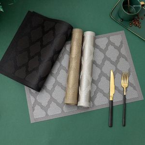 TABLEAU MATS 6PC JACQUARD PVC PLATEMATS DU PADS DURABILES PLAQUES PRODUITS PLAN POUR LE DIGER CUISINE DÉCOR HOME FACIL