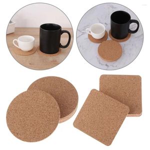 Tapis de Table ronds en bois naturel antidérapant, 6 pièces, résistant à la chaleur, pour thé, café, tasse, porte-boissons, pour bricolage, décoration de Table