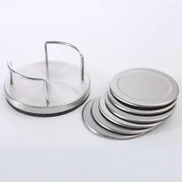 Tapis de Table 6 pièces/ensemble Posavasos en acier inoxydable, support de tasse à boisson, napperons pour accessoires de cuisine