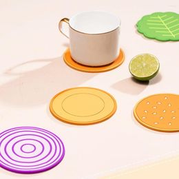 Tafelmatten 8 stks creatieve nieuwigheid placemat waterdichte warmte isolatie non-slip kom pad kussen simulatie hamburger mug koffiekopje