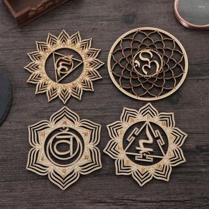 Tafelmatten 8 stks/Set Bloem van de leven Energie Mat Slak houtbasisvorm Wall Art Home Decor Making Sacred Geometry Ornament