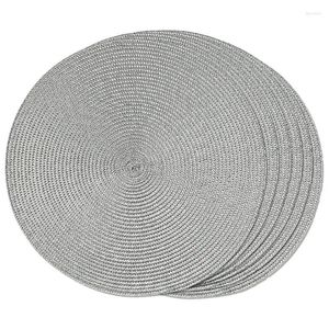 Tafelmatten absf ronde gevlochten placemats set van 6 voor eettafels geweven wasbare niet-slipplaats 15 inch