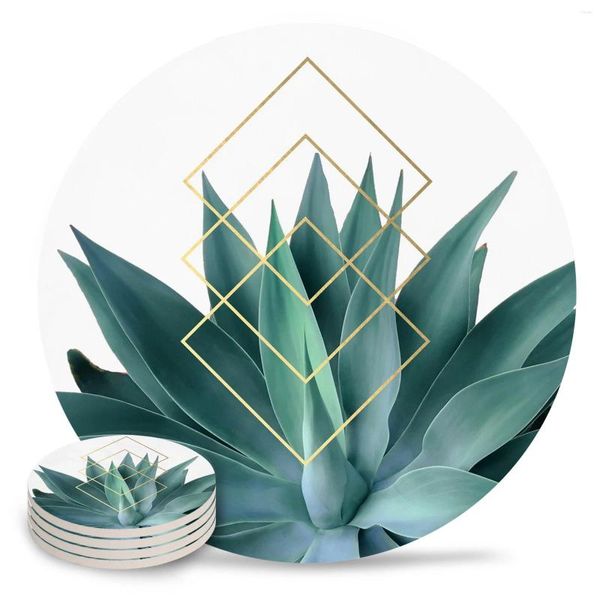 Tapetes de mesa, posavasos de cerámica geométricos de Agave, tapete impermeable para taza de té, decoración moderna para el hogar, café para gafas