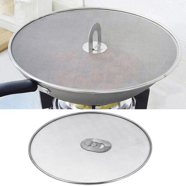 Esteras de mesa Freidora Aceites Accesorios de pantalla General Bandeja de acero inoxidable de cubierta antiestimbal para horno