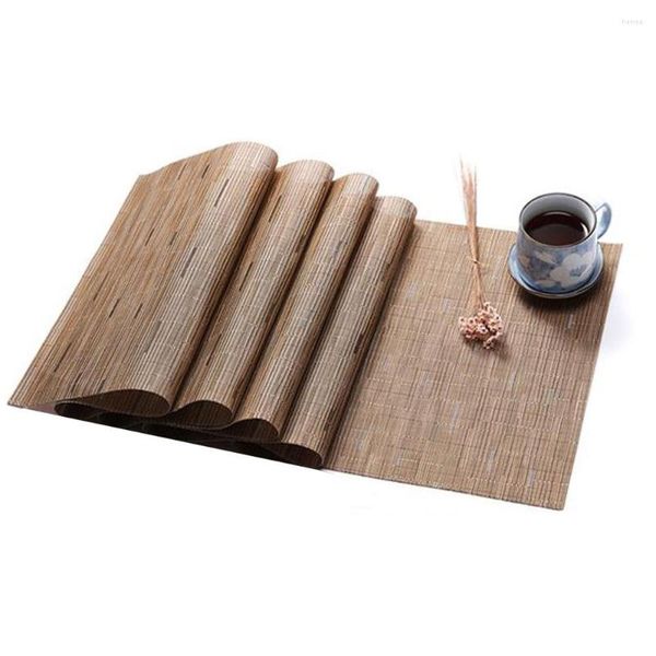 Tapis de Table isolant américain en PVC, drapeau de couleur unie, nappe tissée en bambou, imperméable et antidérapant, tapis de décoration pour la maison