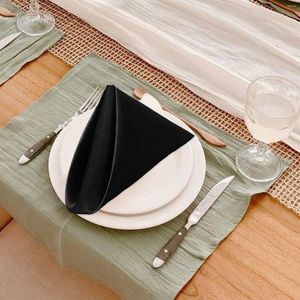 Table TAPS BANQUET DÉCoration des serviettes haut de gamme El Mariage Polyester Placemats Tissu Satin 12 Pack Round Mat Large