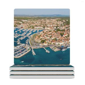 Tapis de table Biograd Na Moru Croatie Sous-verres en céramique (carrés) pour tasses, ensemble d'assiettes créatives