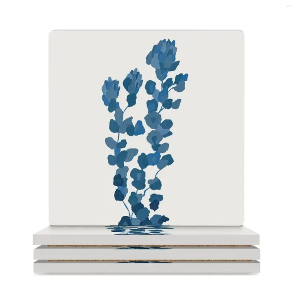 Tapas de mesa Pinturas Bluebonnet Ceramic Coasters (Square) Christmas Link Kitchen Suministries para los accesorios