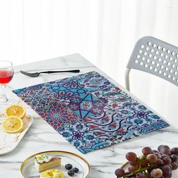 Tafelmatten Boheemian Retro Style Color Mat Napkin Doek Bruiloft Linnen servetten Decoratief papier Tapete de Mesa