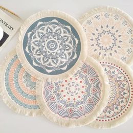Tafelmatten boho -stijl decoratieve placemats dineren isolatie katoen en linnen rond huis keukendecoratie