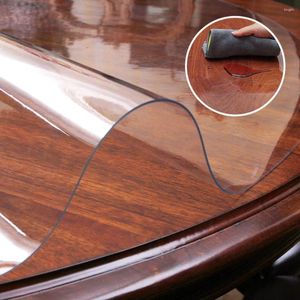 Table de table des tapis round mats 1pcs clairs pvc faciles à essuyer les placemats imperméables transparents