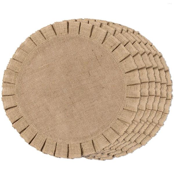 Napperons ronds tressés en toile de Jute, ensemble de 6 napperons pour Tables de 15 pouces, tissu tissé en Jute résistant à la chaleur, salle à manger naturelle à la maison