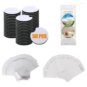 Ensemble de sets de table vierges pour voiture, sublimation blanche, 50 pièces, 2,75 pouces, sous-verres, 25 sacs auto-scellants, cartes